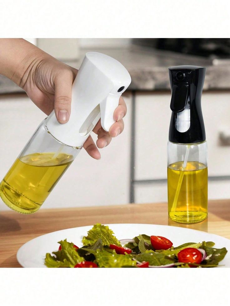 2-in-1 Oil Sprayer Bottle | Refillable Mist Spray Bottle for Air Fryer, BBQ, Salad & Kitchen Use