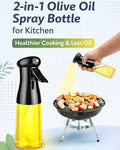 2-in-1 Oil Sprayer Bottle | Refillable Mist Spray Bottle for Air Fryer, BBQ, Salad & Kitchen Use