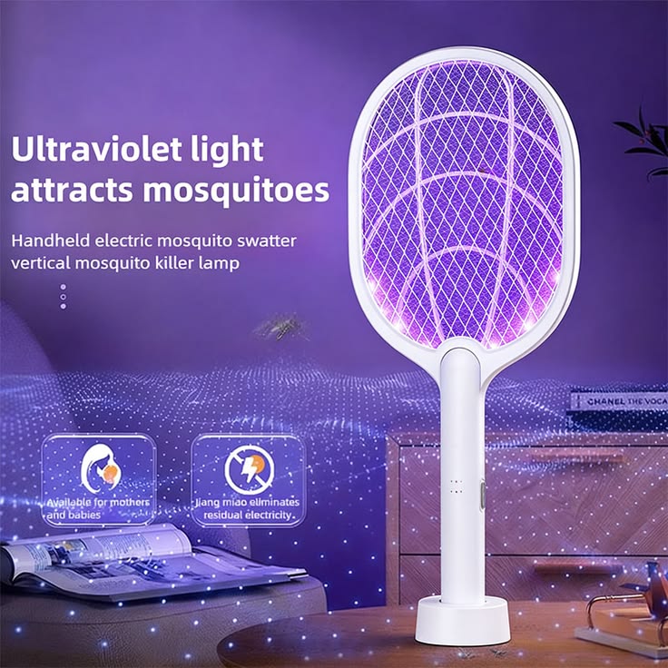 Electric Mosquito Racket – Rechargeable 3-Layer Bug Zapper Bat | High-Voltage Insect Killer for Home, Outdoor & Camping Use