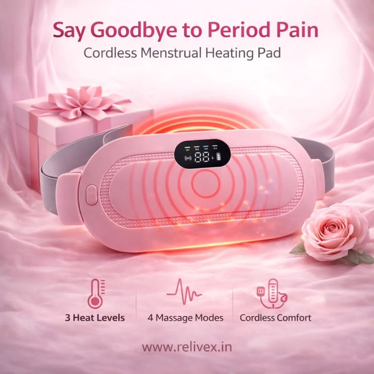 Period Heating Relief Device – Portable Menstrual Cramp Heating Pad Belt | Fast-Heat Therapy for Period Pain, Back & Abdominal Comfort