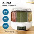 Rotating Rice Storage Barrel – 360° Grain Dispenser Container | Airtight Multi-Grid Rice Organizer for Kitchen Storage & Food Preservation