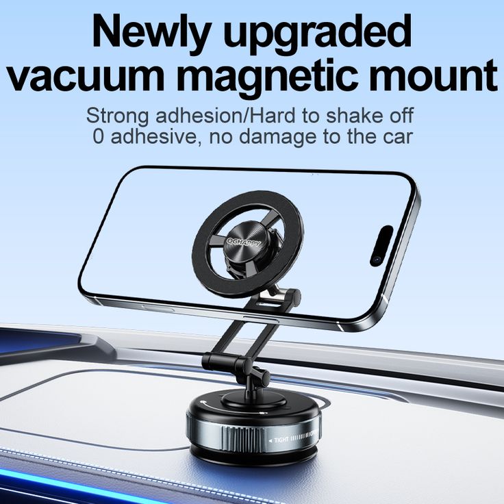 Vacuum Car Phone Holder Mount – Strong Suction Dashboard & Windshield Mobile Bracket | 360° Rotation Universal Smartphone Holder for Cars