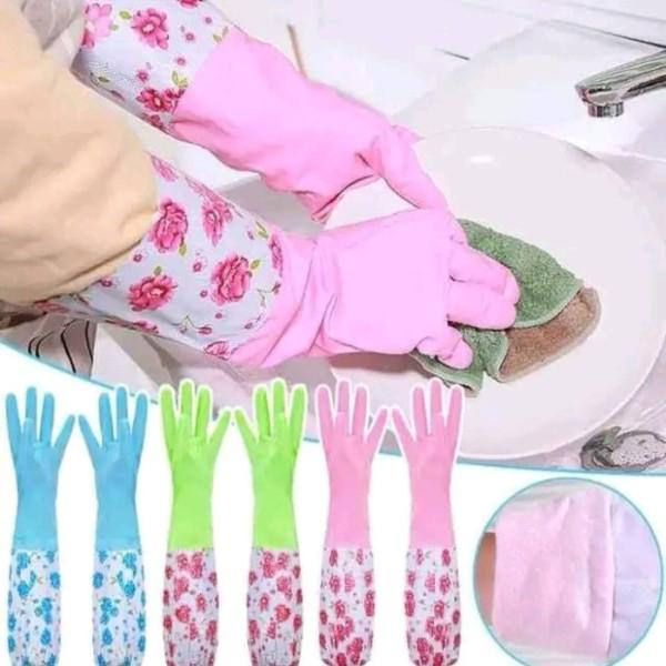 Silicone Washing Gloves – 2-in-1 Cleaning & Scrubbing Gloves | Heat Resistant & Waterproof Kitchen Cleaning Gloves