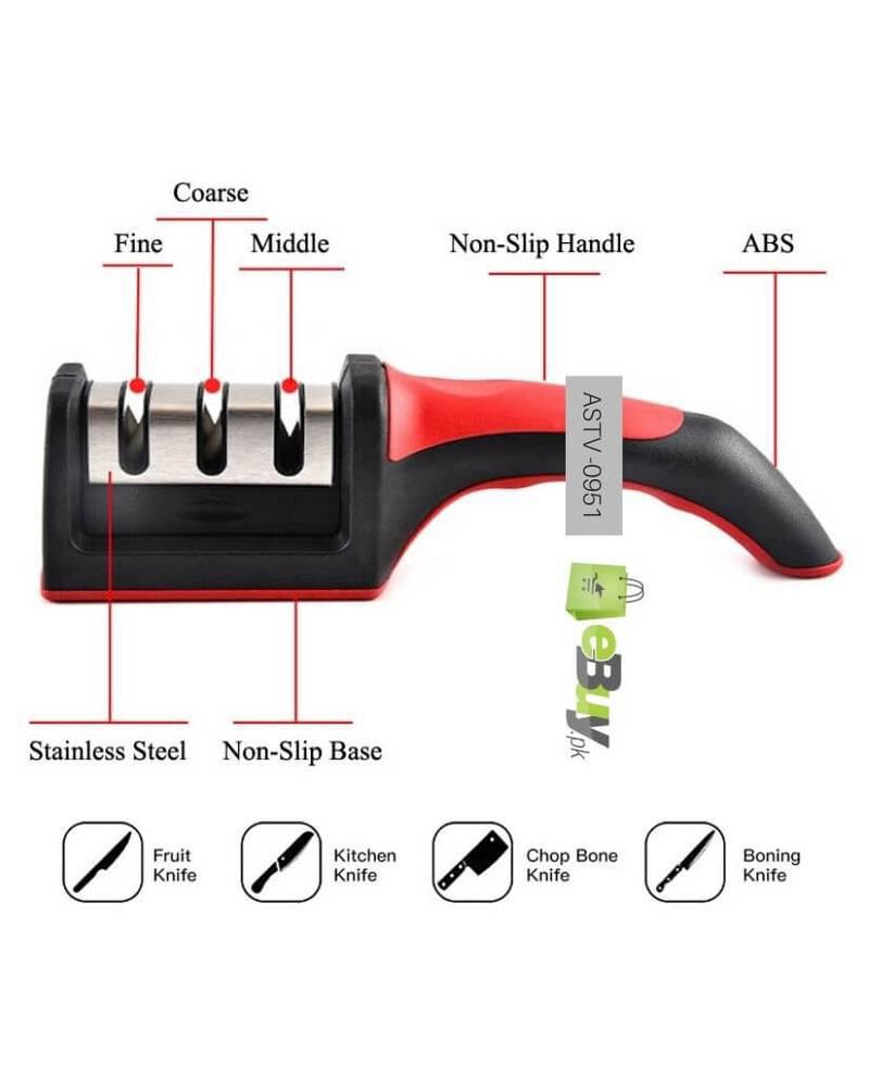 4-in-1 Knife Sharpener | Non-Slip Safe Grip Design