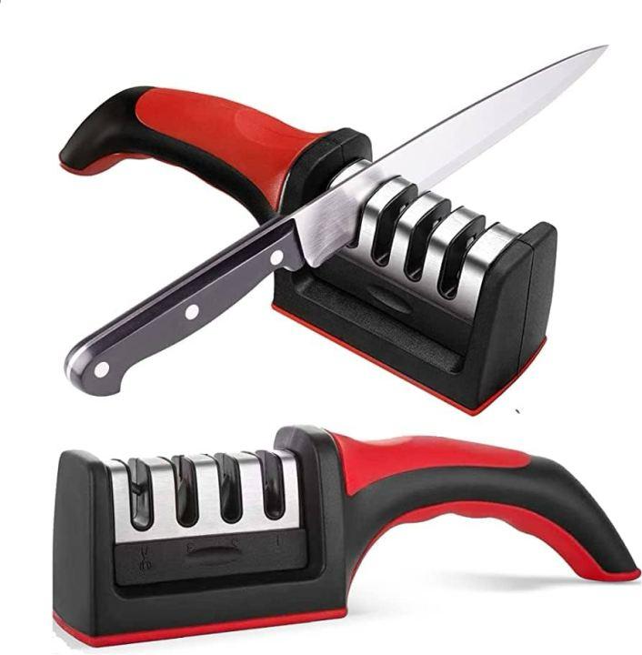 4-in-1 Knife Sharpener | Non-Slip Safe Grip Design