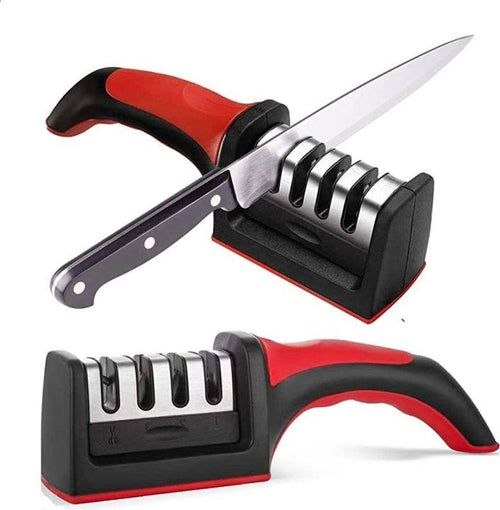 4-in-1 Knife Sharpener | Non-Slip Safe Grip Design
