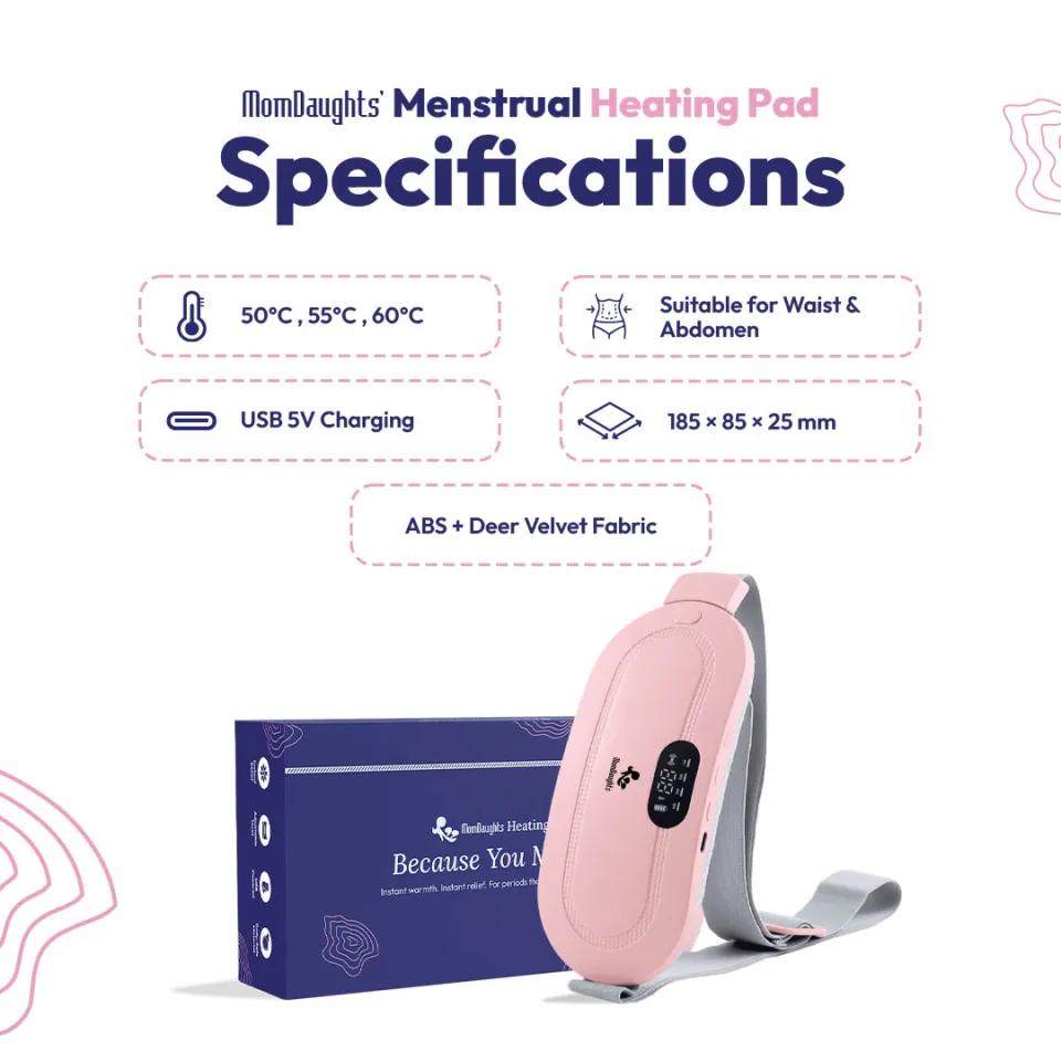 Period Heating Relief Device – Portable Menstrual Cramp Heating Pad Belt | Fast-Heat Therapy for Period Pain, Back & Abdominal Comfort