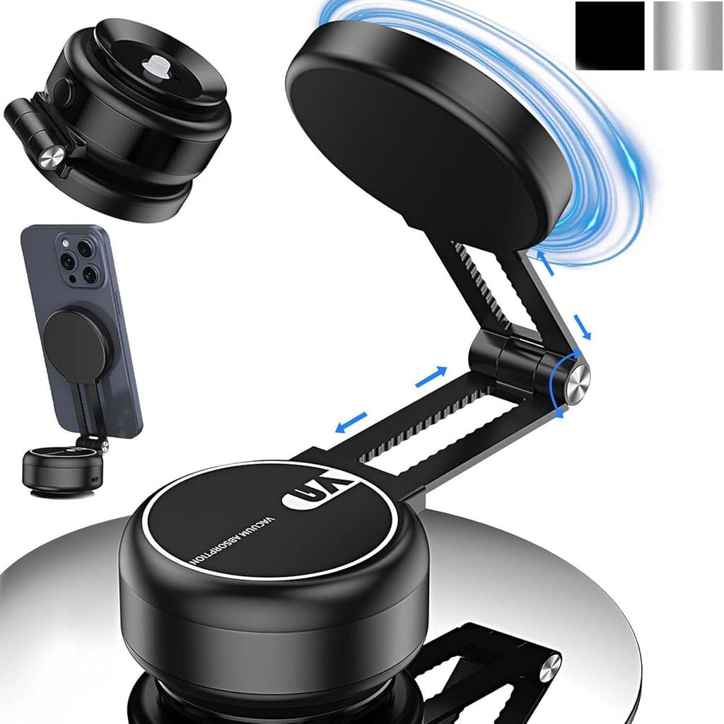 Vacuum Car Phone Holder Mount – Strong Suction Dashboard & Windshield Mobile Bracket | 360° Rotation Universal Smartphone Holder for Cars