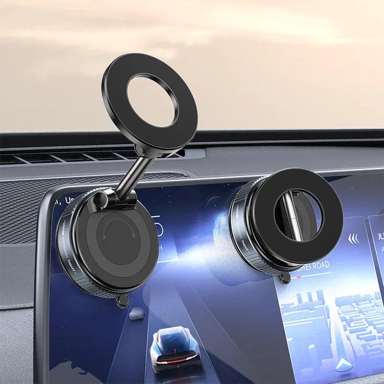 Vacuum Car Phone Holder Mount – Strong Suction Dashboard & Windshield Mobile Bracket | 360° Rotation Universal Smartphone Holder for Cars