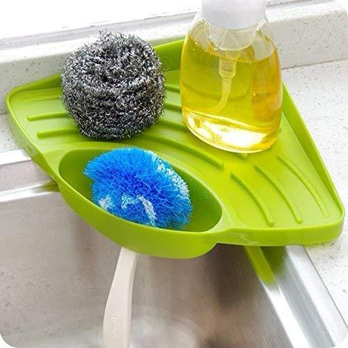 Triangle Sink Shelf Organizer – Corner Drain Basket for Kitchen Sink | Space-Saving Sponge, Soap & Scrubber Storage Rack