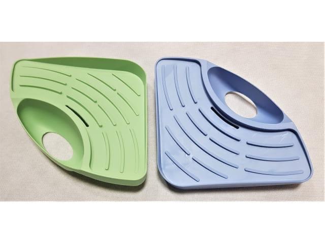 Triangle Sink Shelf Organizer – Corner Drain Basket for Kitchen Sink | Space-Saving Sponge, Soap & Scrubber Storage Rack